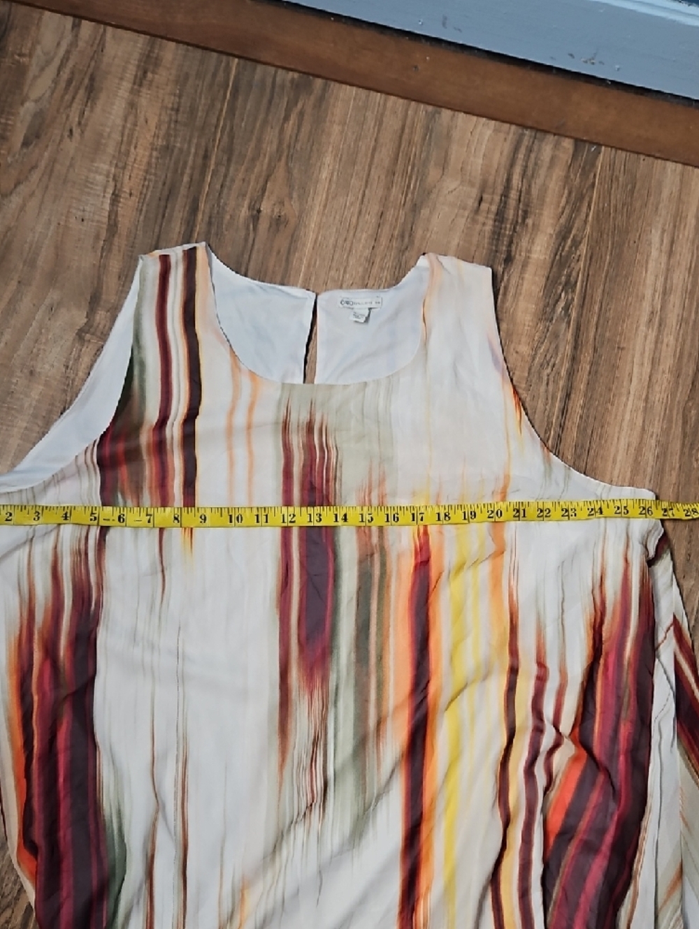 Cato Sleeveless Cream Multi-Stripe A-Line Dress 26W/28W - Picture 6 of 8